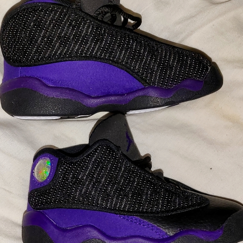 *RARE* 💯 AUTH NEW NIKE JORDAN 13 RETRO HIGHTOP SNEAKERS- PURPLE/BLACK- 7C KIDS